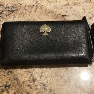 Kate spade leather black wallet